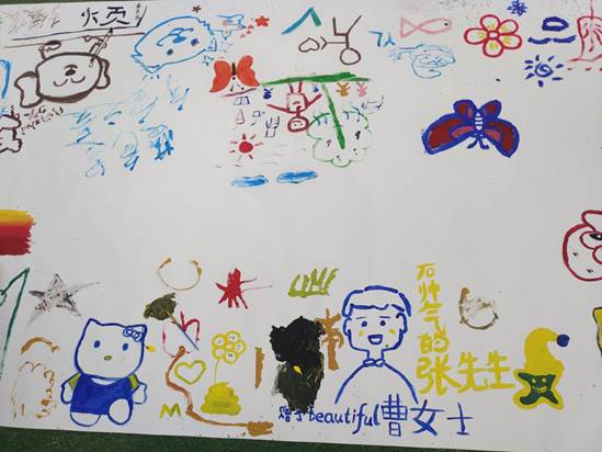 威尼斯官网学生在心理减压节上的绘画作品  马国蕊摄